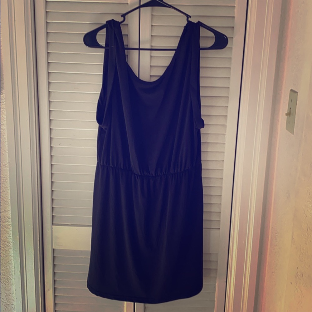 Black dressy top with elastic waist line